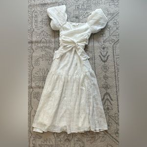 REVOLVE white midi wrap dress, size S, never worn